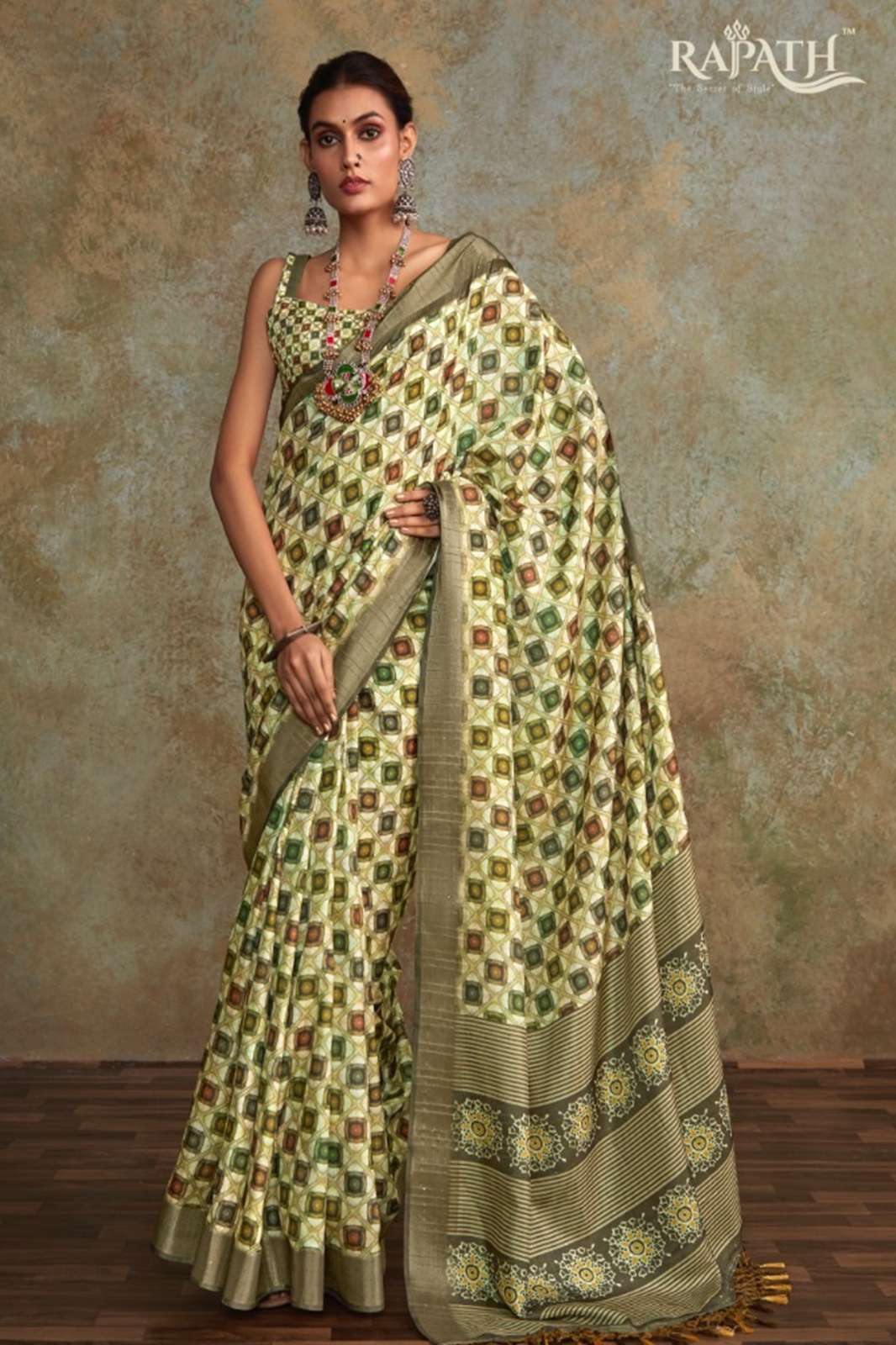 RAJPATH Ritika Silk  Handloom Silk Saree With Beautiful Print In Multicolors  