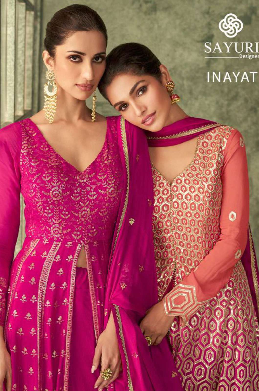 SAYURI INAYAT REAL GEROGETTE ANARKALI SUIT WITH HEAVY EMBROIDERY