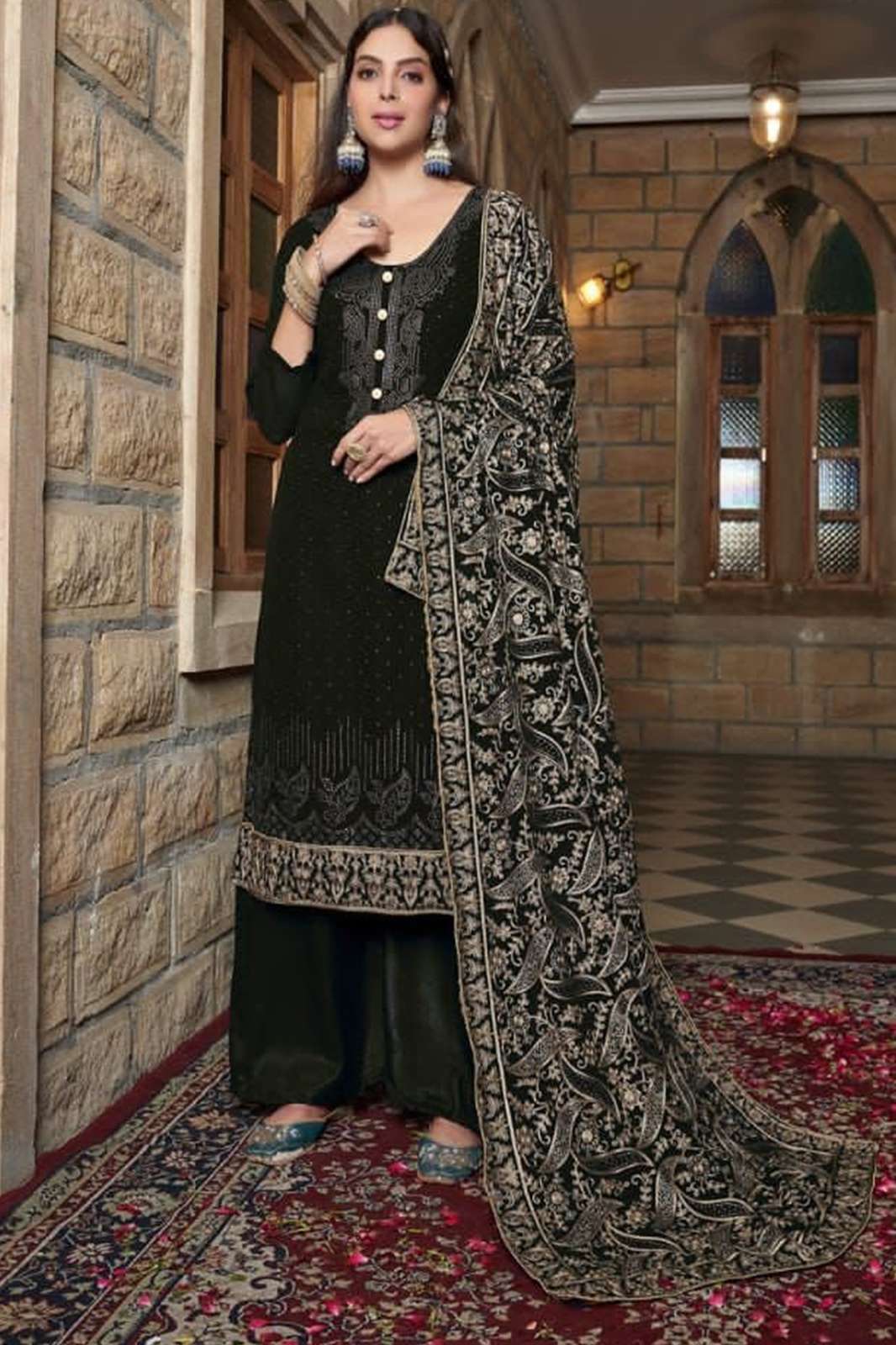 VOUCH NAARI VOL-11 heavy Gourget with pure viscose embroidery lace & with 10000 hand Diamond
