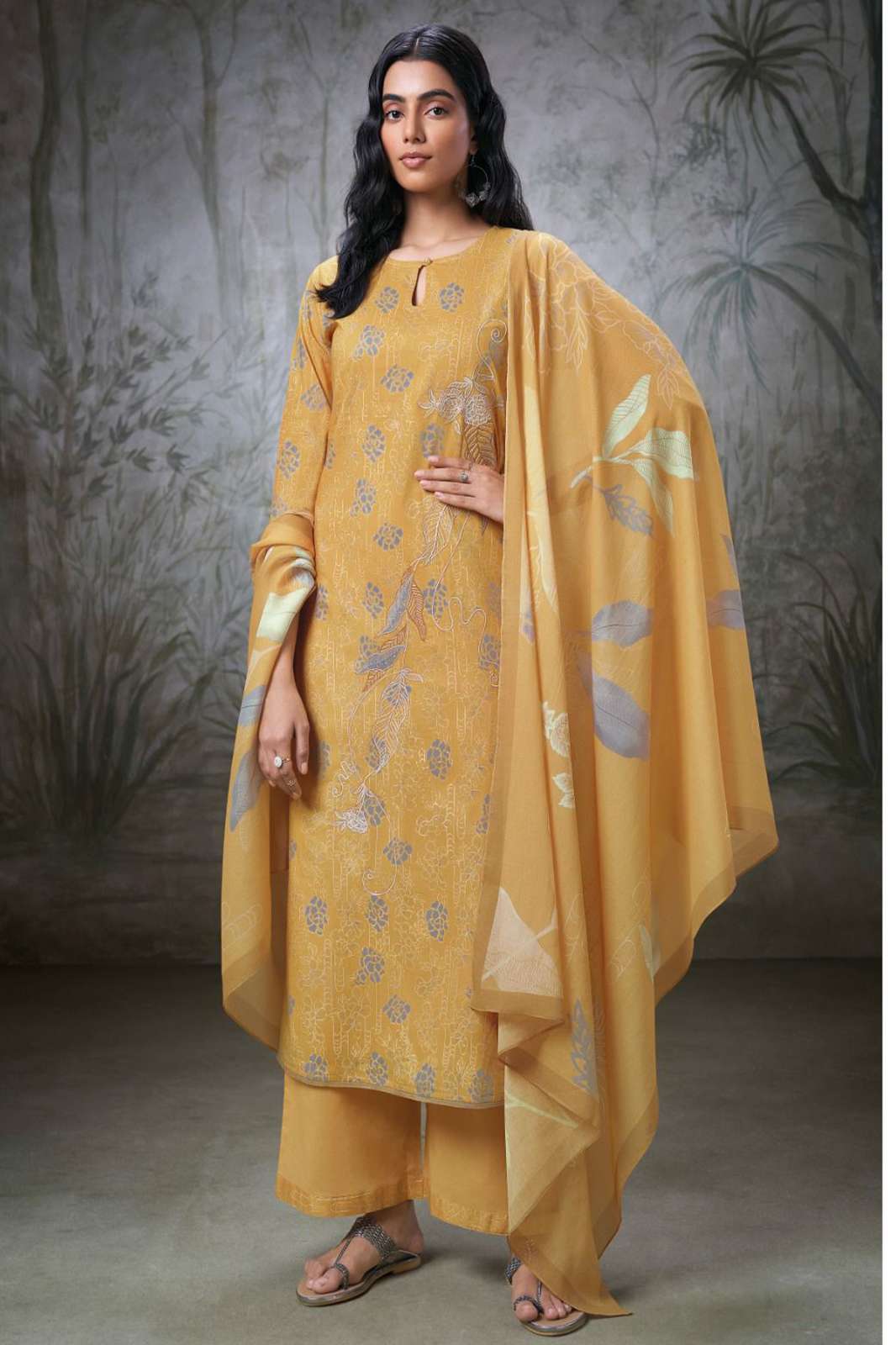 Ganga Cove 2246 COTTON PRINTED WITH EMBROIDERY, HAND WORK AND EMBORIDERY ANCHOR ON DAMAN SUIT