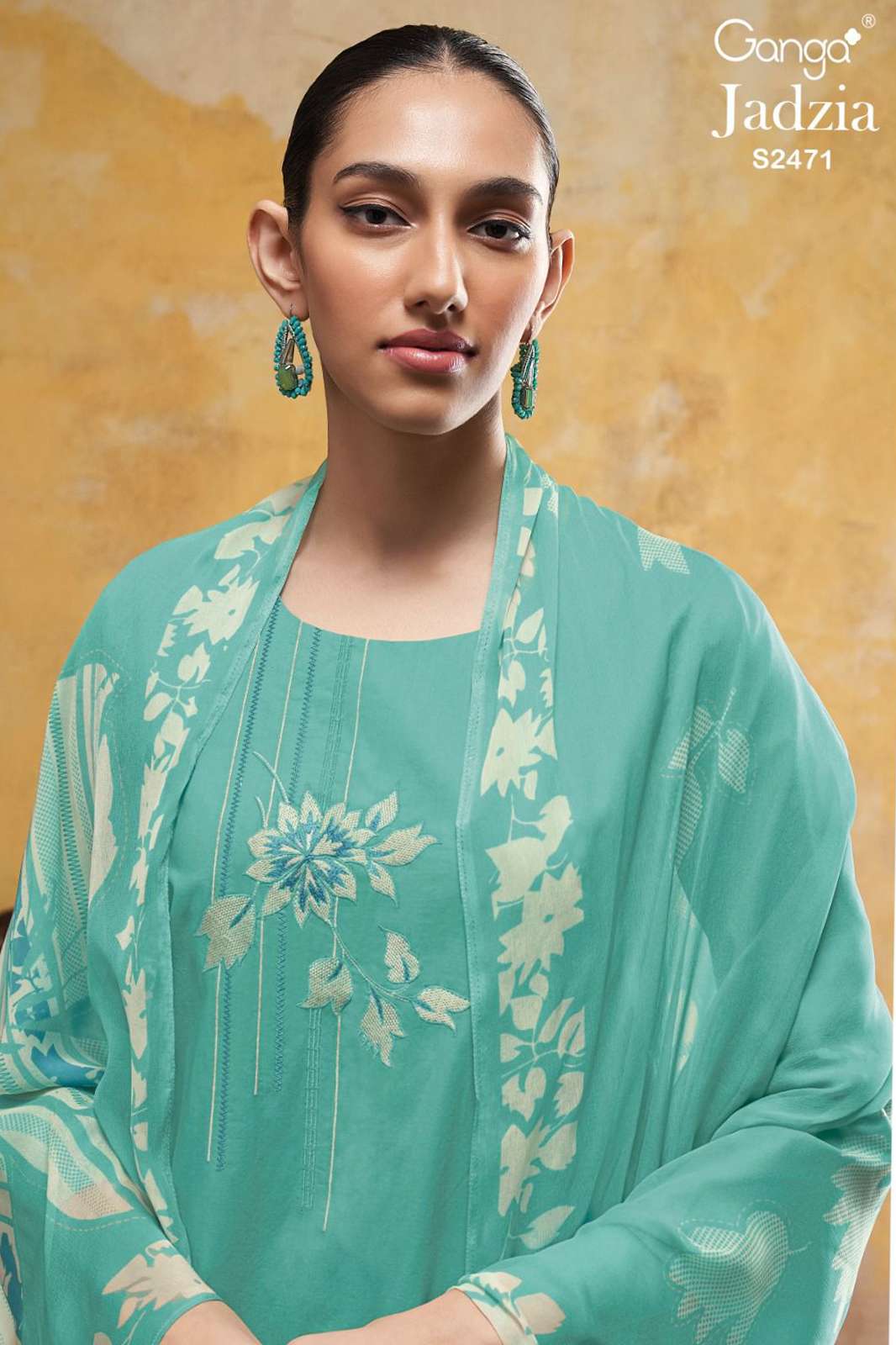  Ganga Jadizia 2471 PREMIUM COTTON SOLID WITH EMBROIDERY AND SOLID BORDER SUIT