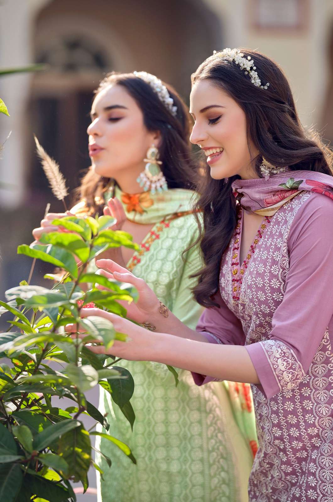 LILY & LALI Cotton Carnival-2 Cambric Cotton Suit with Handwork & Schiffli Work