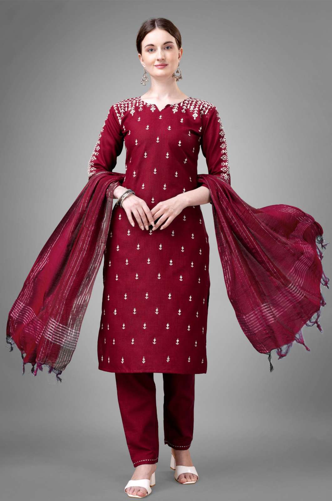 Shri Balaji Emporium AARADHYA VOL-04  Cotton Blend Suit with Embroidery & Sequence Work