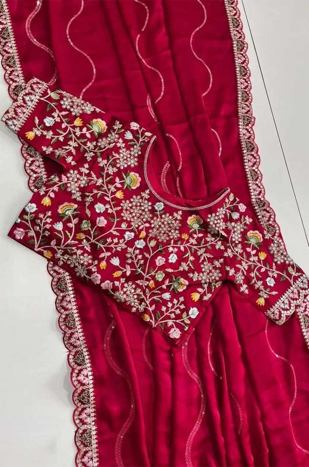 Shri Balaji Emporium AN3106 COLOUR’S Chiffon Silk Saree with Embroidery Work