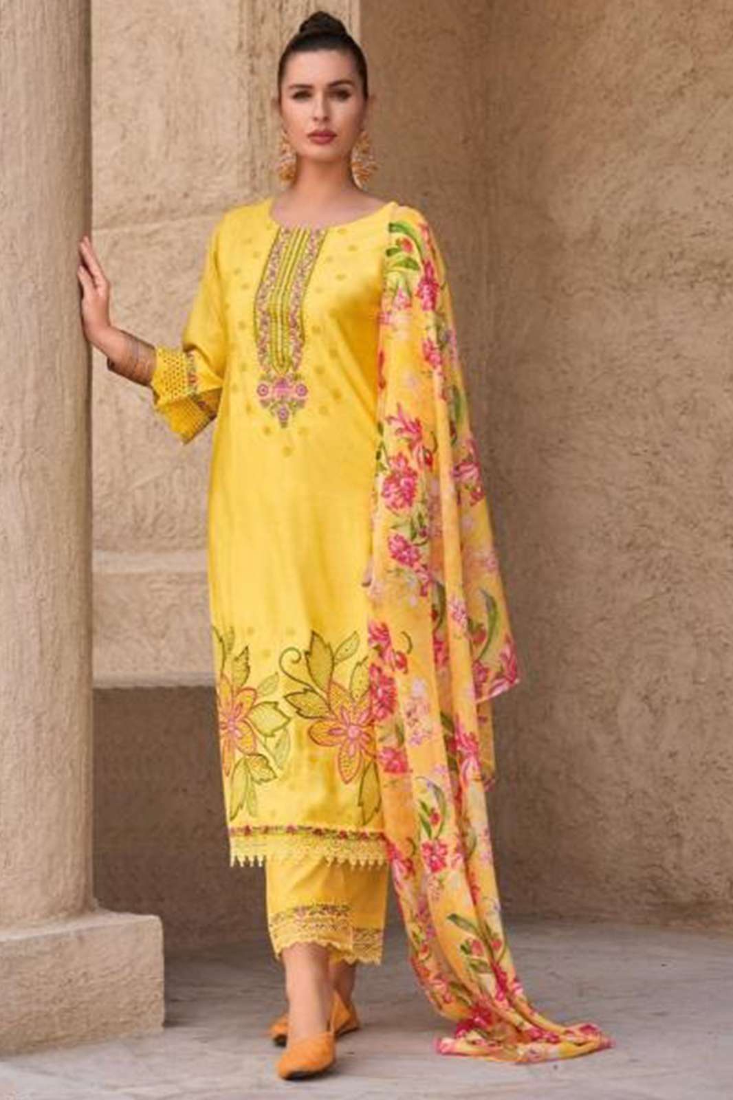 Shri Balaji Emporium RIWAYAT  Heavy Handwork, Embriodary & Borer on Viscose Silk fabric Kurti with Inner & Laces 