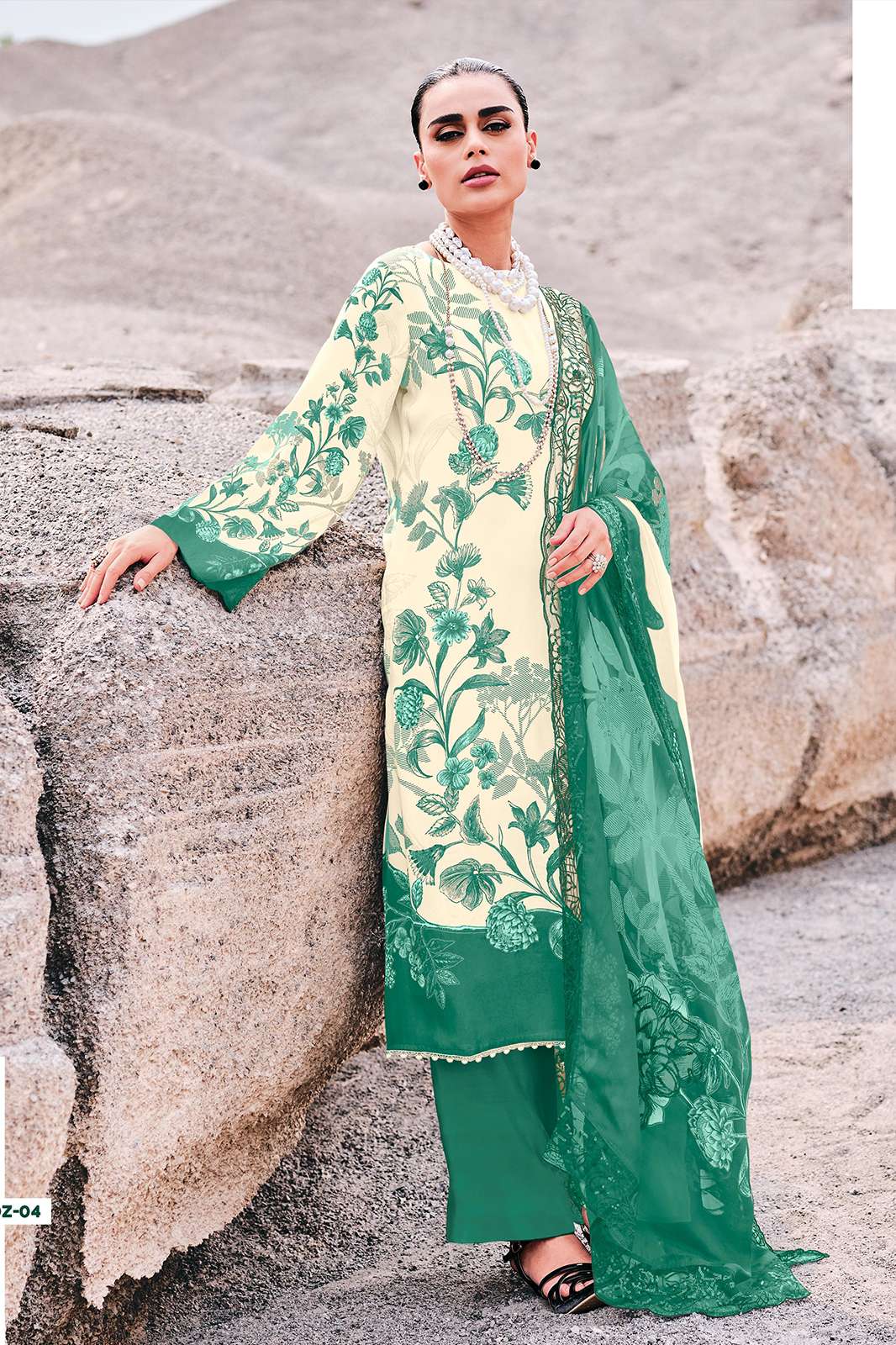 Varsha Daze COTTON LINEN DIGITALLY PRINTED WITH HANDWORK & LACE SUIT