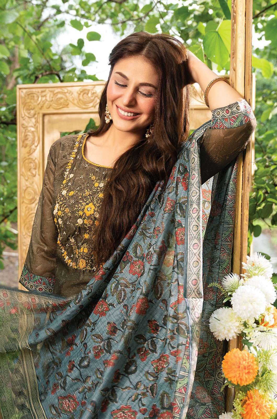 Anju Fabrics GOLDEN MEADOWS VOL-2 Pure Jam Silk Suit with Embroidery Work
