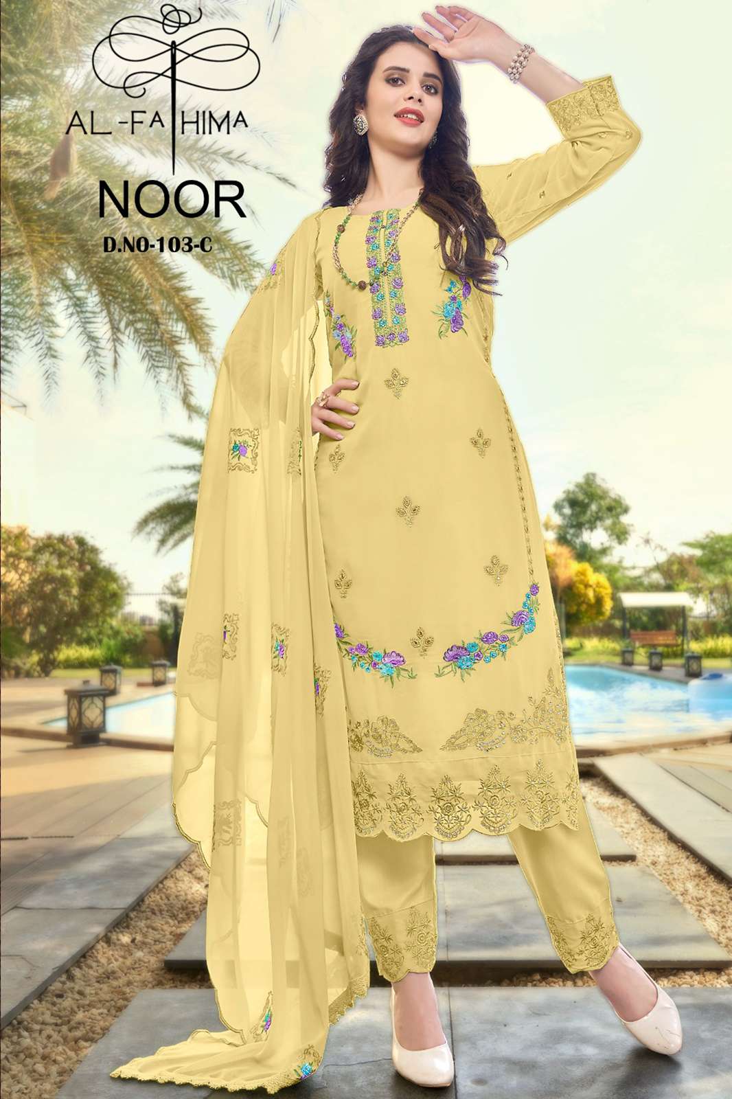 BANWARI FASHION 5541 NOOR 103 Faux Georgette with Embroidery with moti work suit