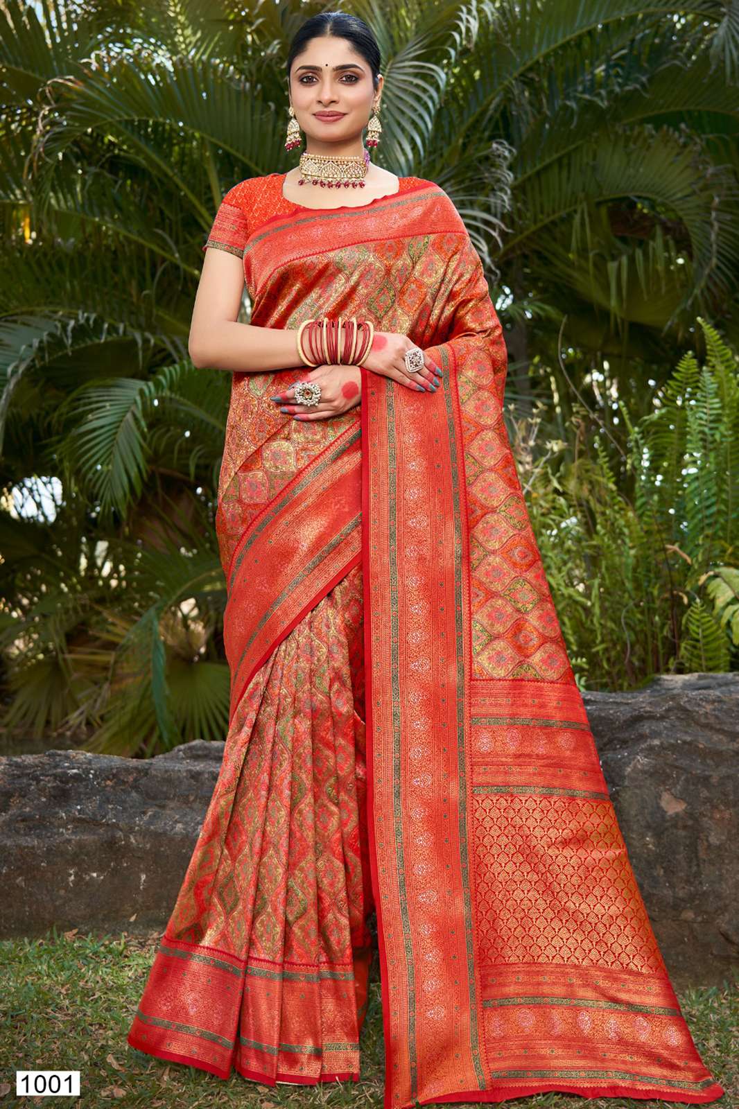 BUNAWAT 5515 SHEELA Vol-14 Banarasi silk saree with beautiful print in multi colors