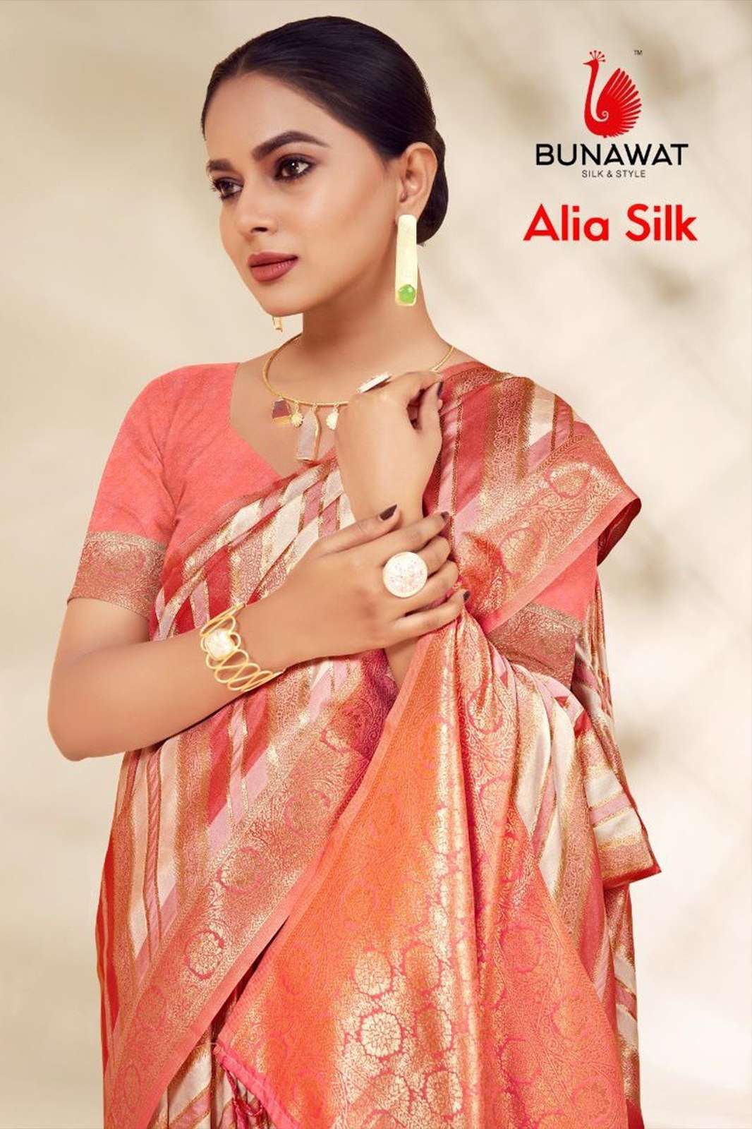 BUNAWAT 6022 ALIA SILK Traditional Cotton Saree collection Partywear