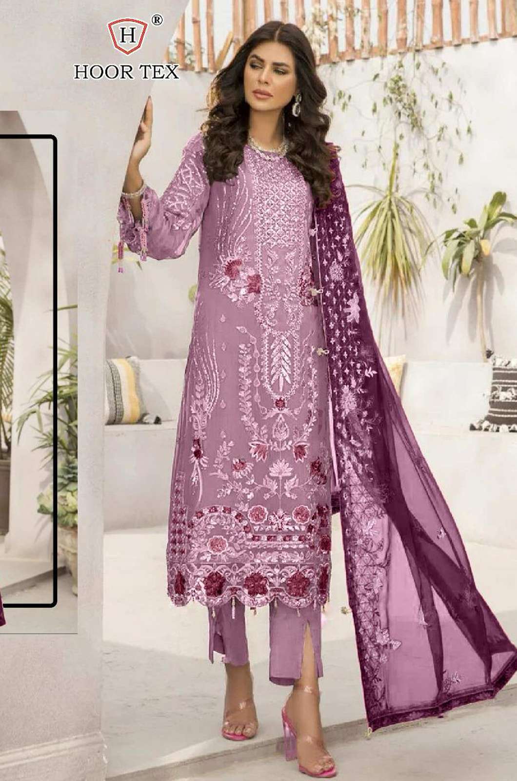 HOOR TEX H 245 A To G  317m BEAUTIFUL FOX GEORGETTE PAKISTANI SUIT COLLECTION 