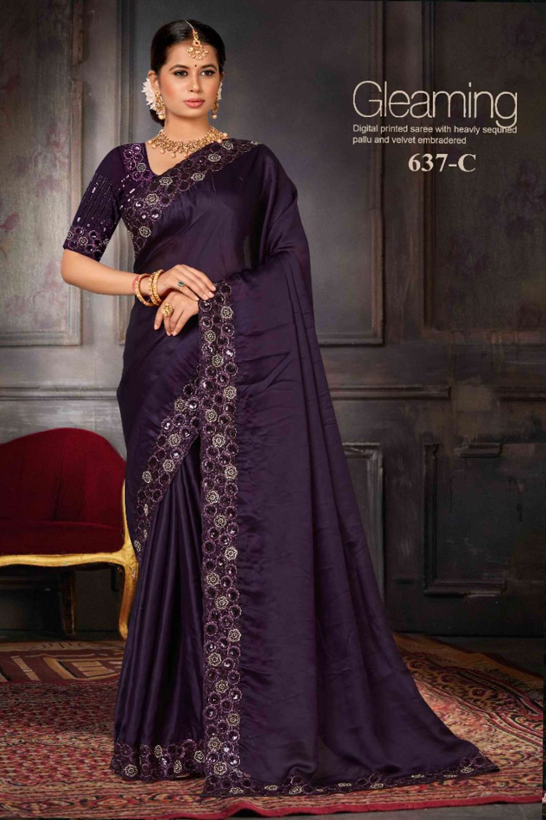 MEHEK 5535 JHALAK Georgette Fabric with heavy Sequins Embroidery and  Zircon Cutwork Border Sarees 