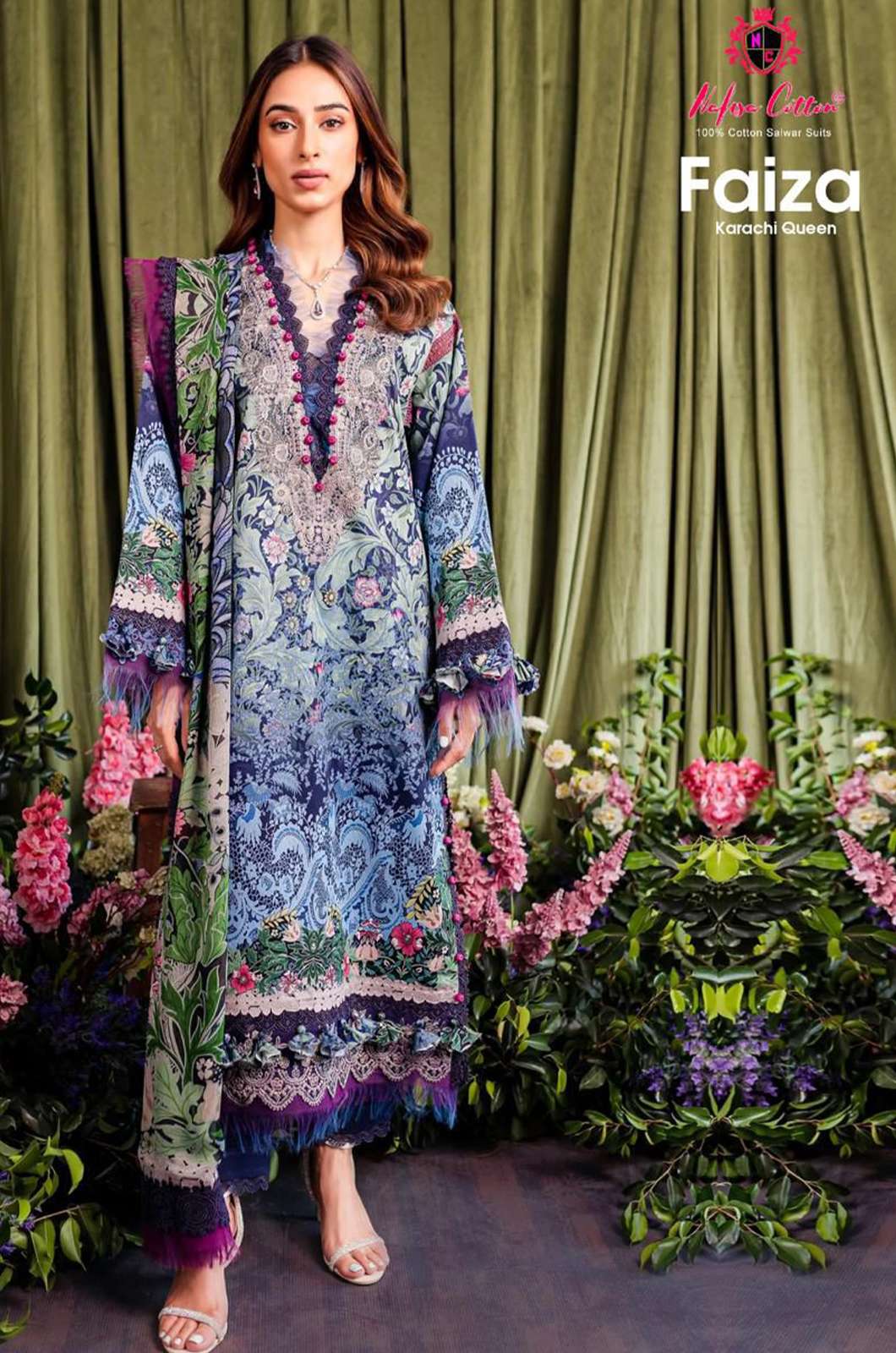 NAFISHA COTTEN FAIZA KARACHI QUEEN VOL 08 5982 Pure Cotton Printed Salwar Suit