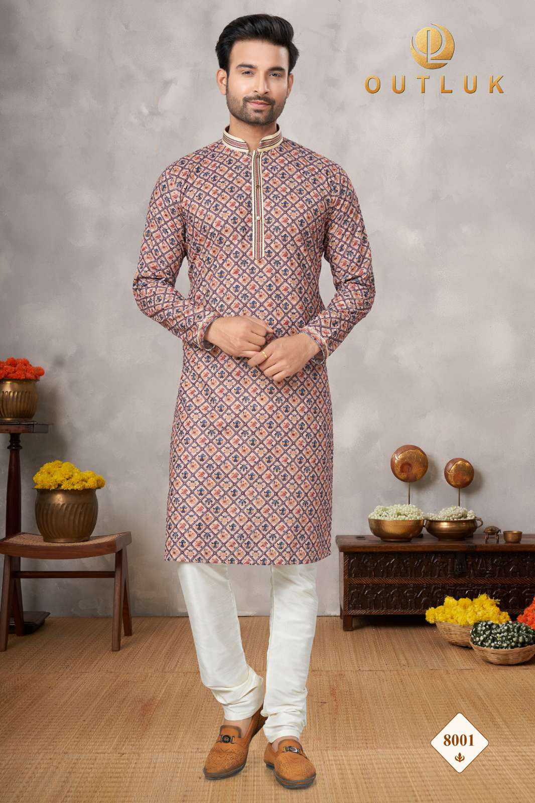 OUTLUK 4908 Outluk Wedding Collection Vol 8 Heavy Cotton Digital Print with Lakhnowi, Sequance, Thread and Pintex Work Kurta 