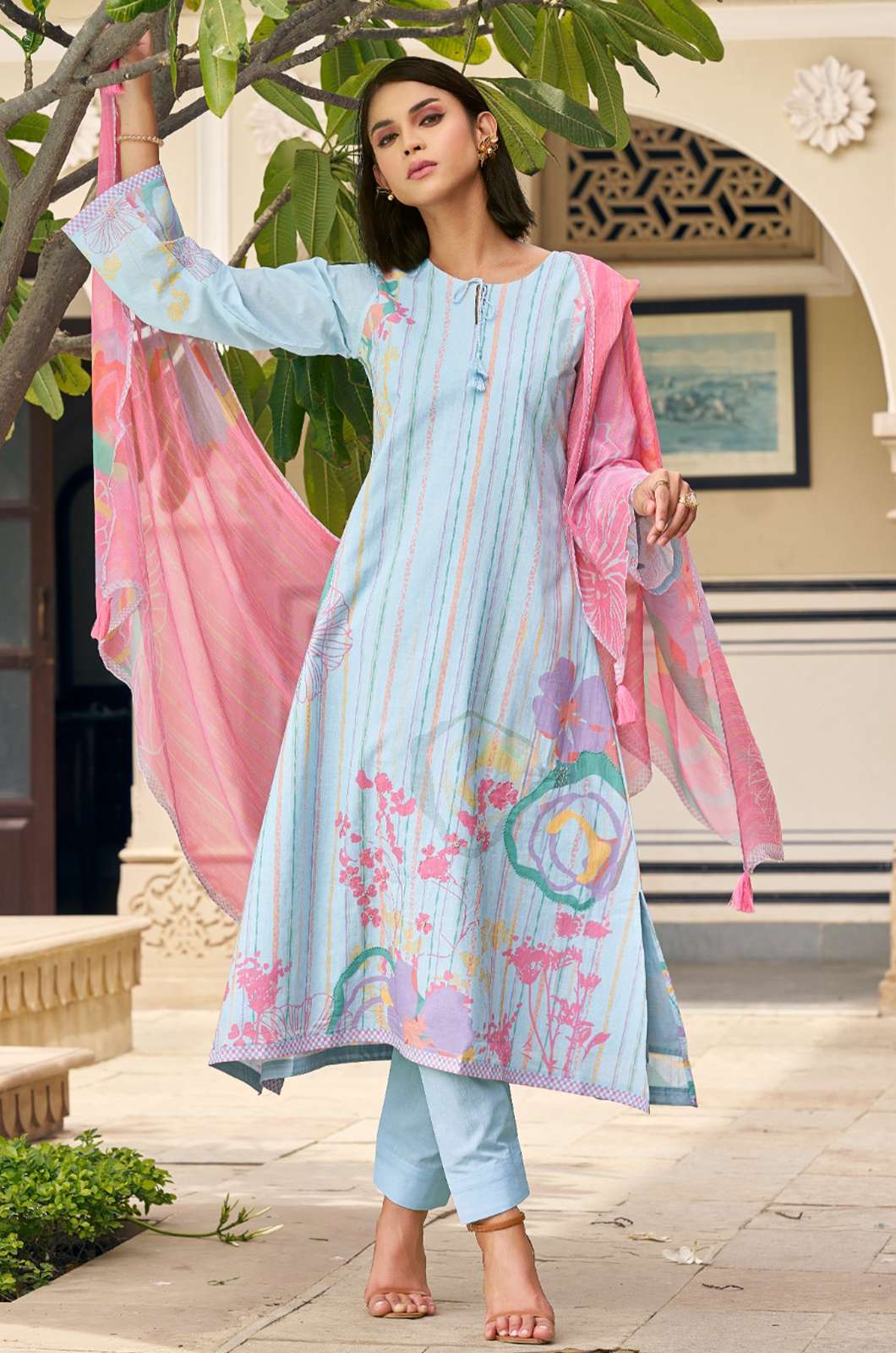 PRM TRENDZ SUNKISSED 6017 PURE LAWN COTTON WITH FENCY HEND WORK WITH DIGITAL PRINT SUIT
