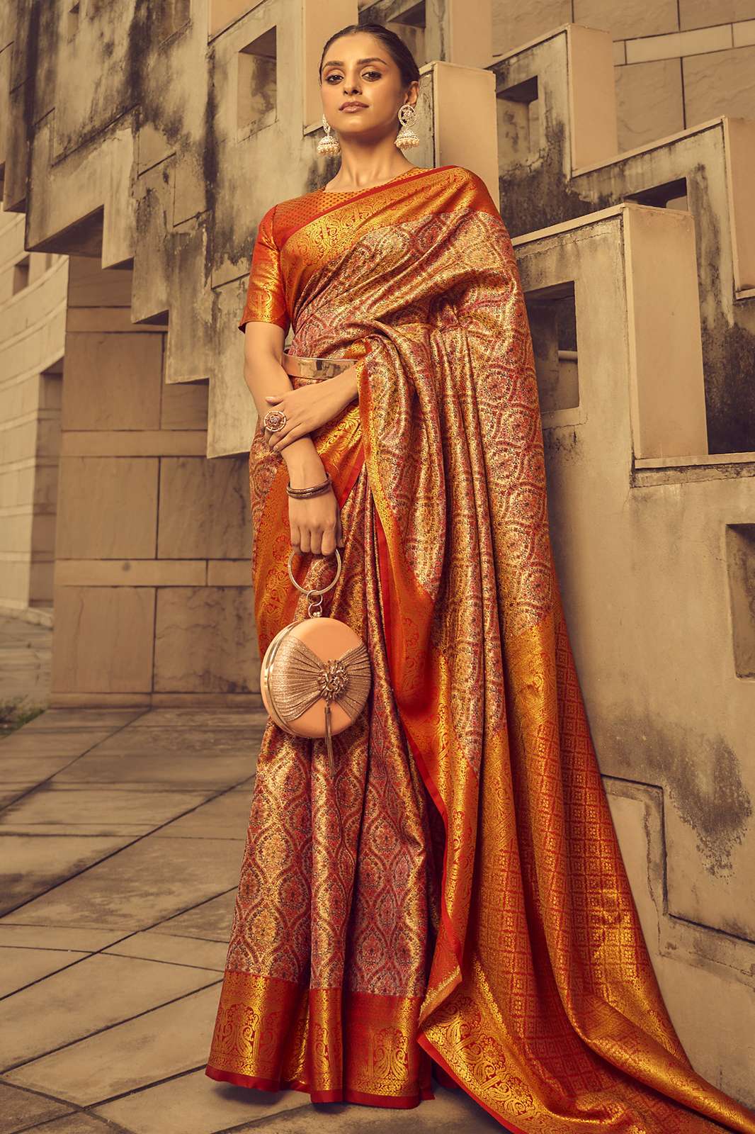 RAJTEX 5530 Kinkhab Zari Brocade Handwoven Silk Saree With Weaving Rich Pallu Sarees 
