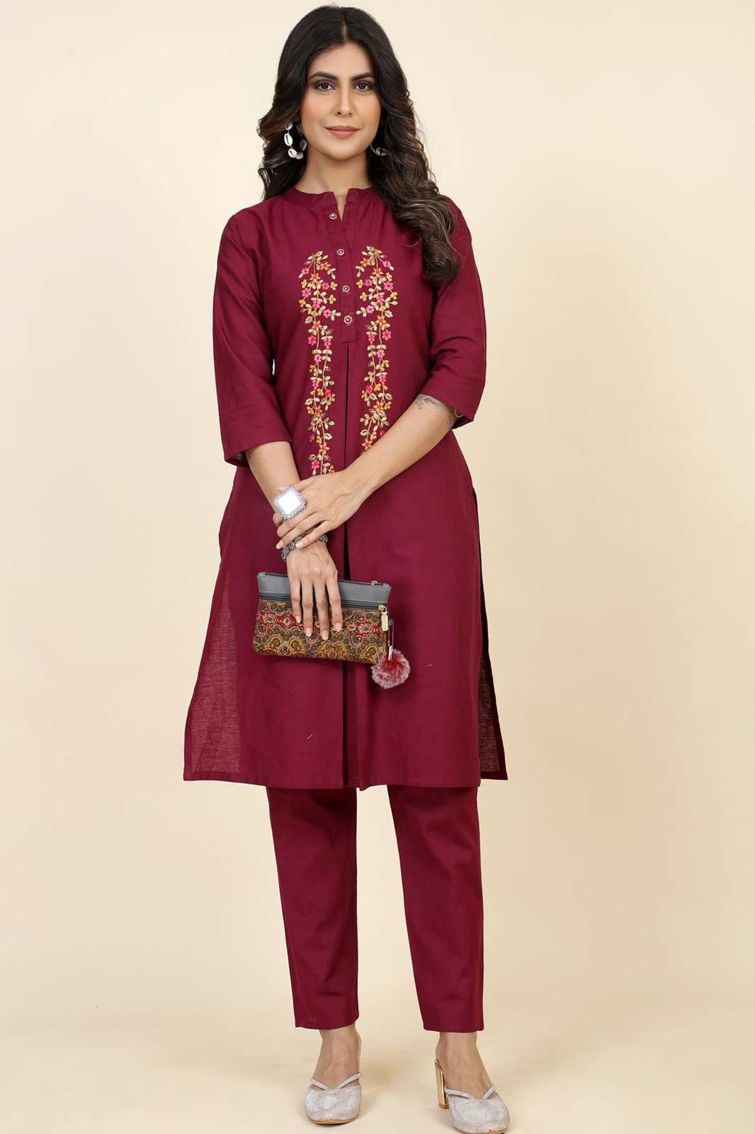Shri Balaji Emporium 5577 PRISHA VOL-02 Modal Silk And Cotton Flex Kurtis With Embroidery Work