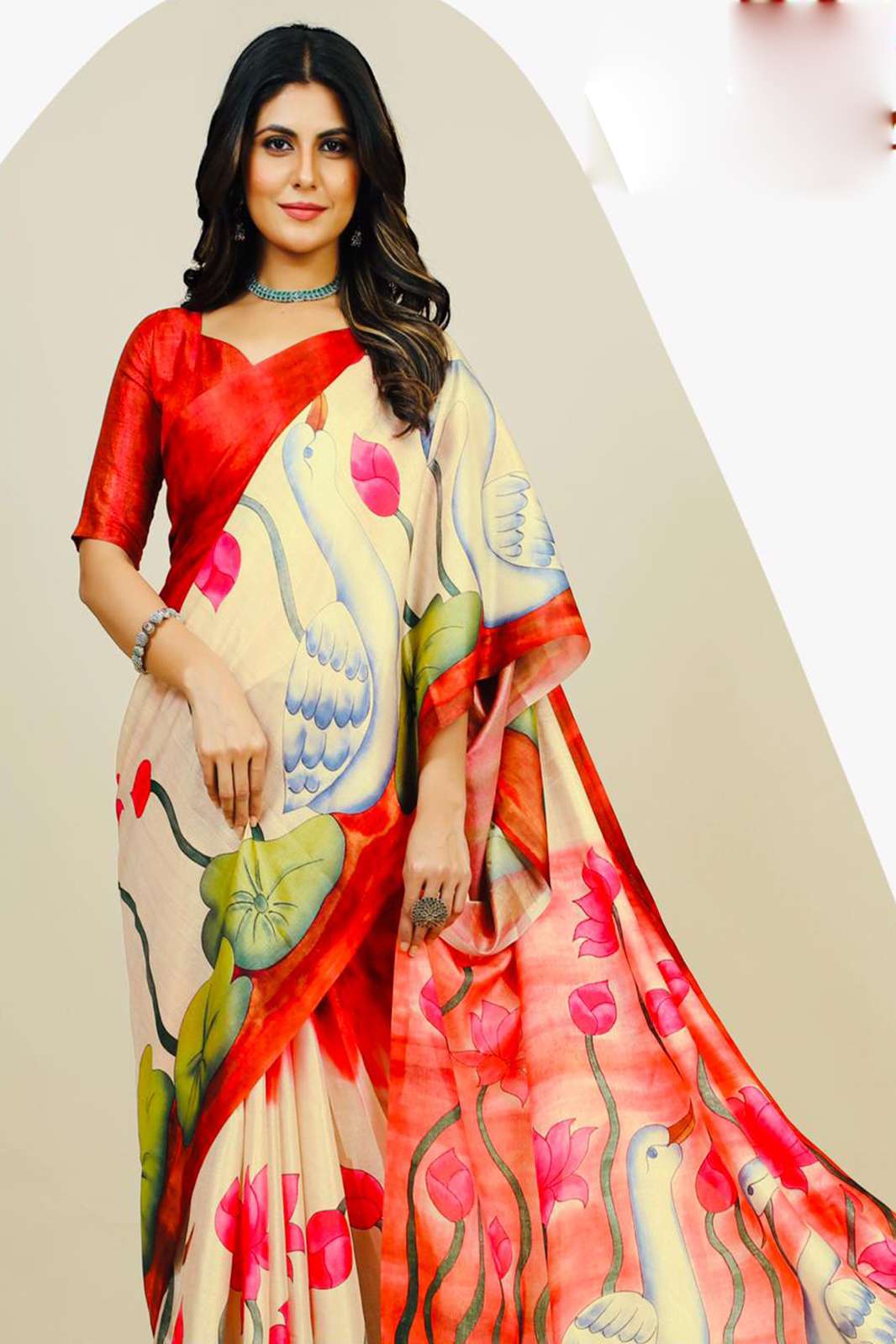 Shri Balaji Emporium 6013 44 TO 49 Tusser Silk With Digital Print Sarees 