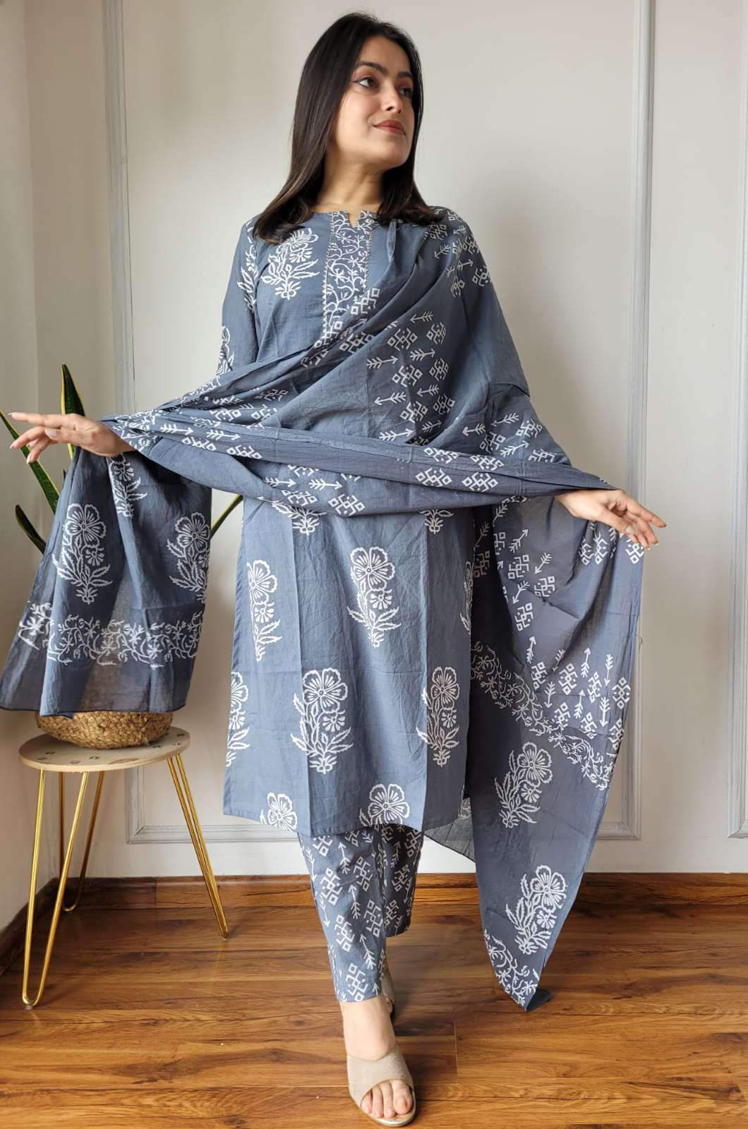 Shri Balaji Emporium 6084 Hand Block Printed Stitched Cotton Suits 