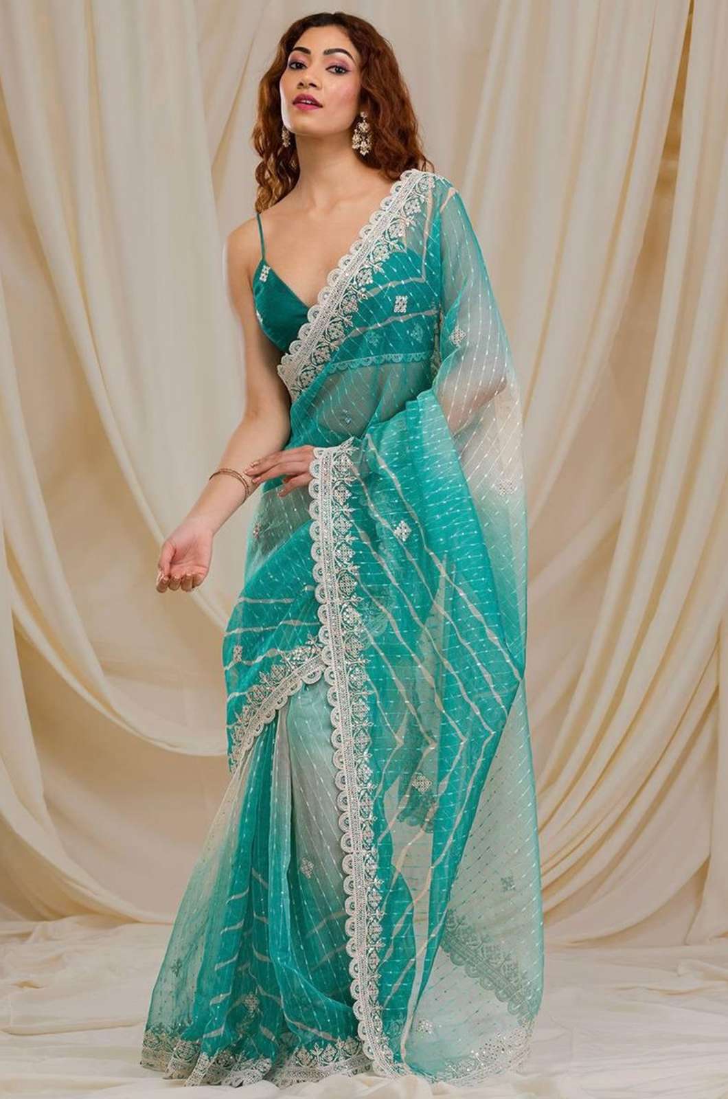 Shri Balaji Emporium AN1209 COLOUR’S 5889 Beautiful Embroidery Sequins Work & Thread Work Saree
