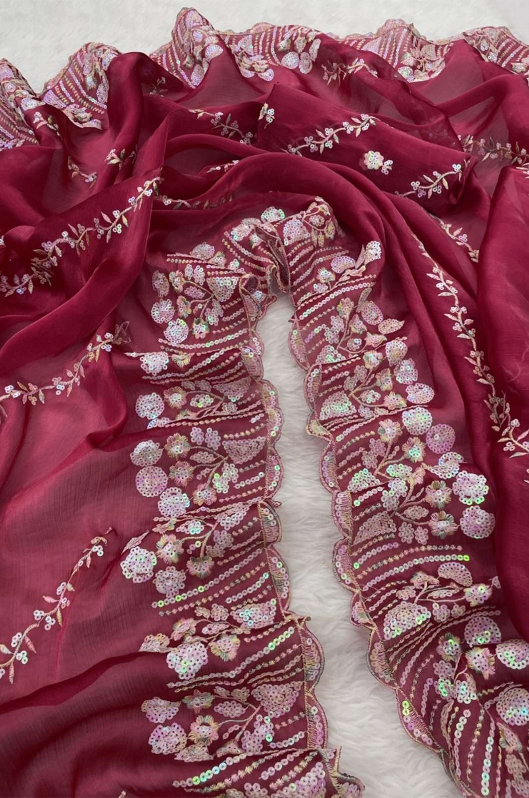Shri Balaji Emporium AN3108 COLOUR’S 5792 Pure Soft Zimmy Choo Silk Beautiful C-pallu Embroidered Saree