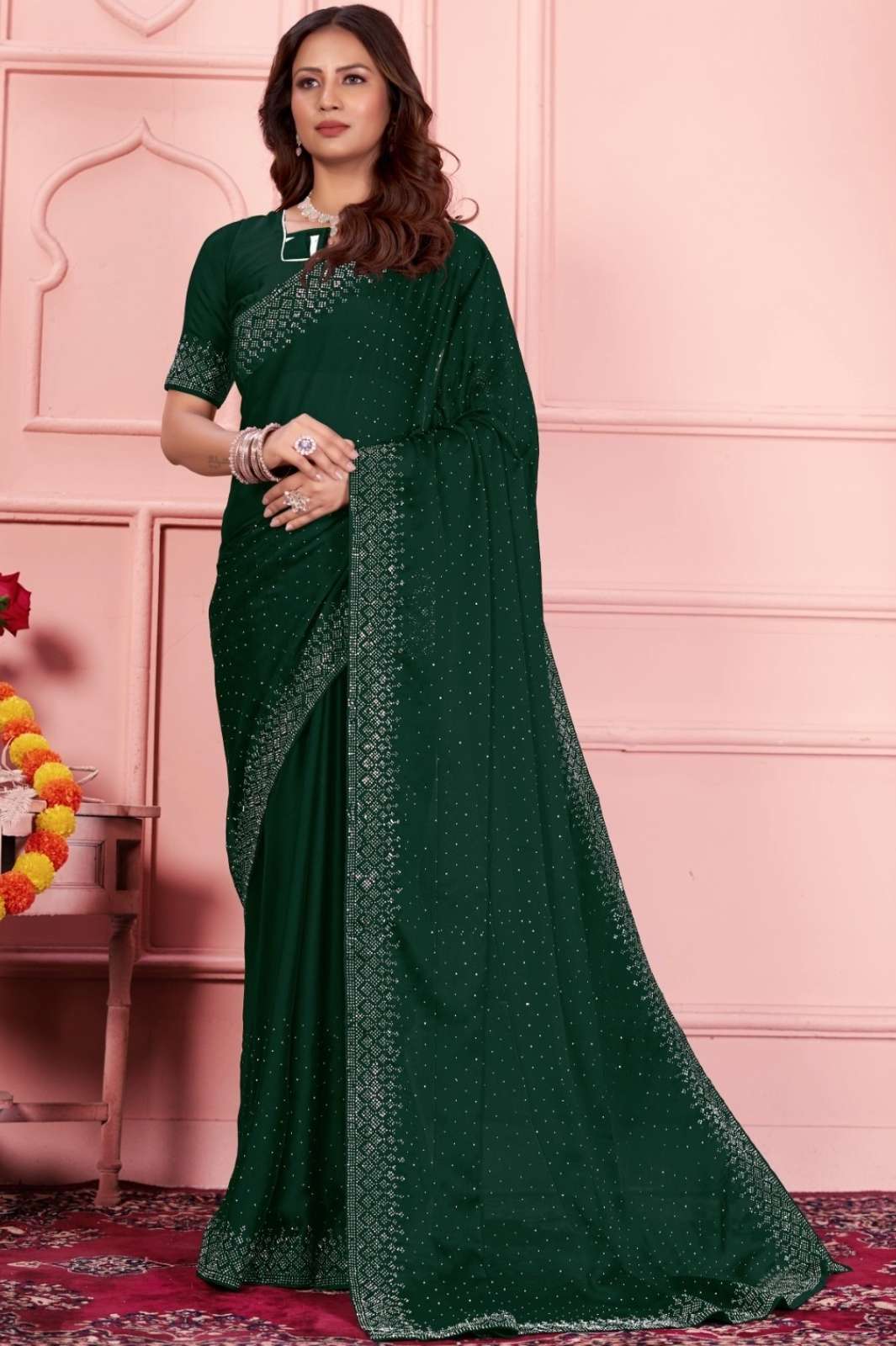 SUMA DESIGNER 5837 SD-201A designer rangoli silk saree party wear