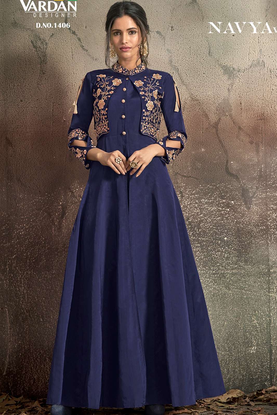 Vardan Designer 6073 Navya Vol Silk With Heavy Embroidery Inner Stiched Gown 