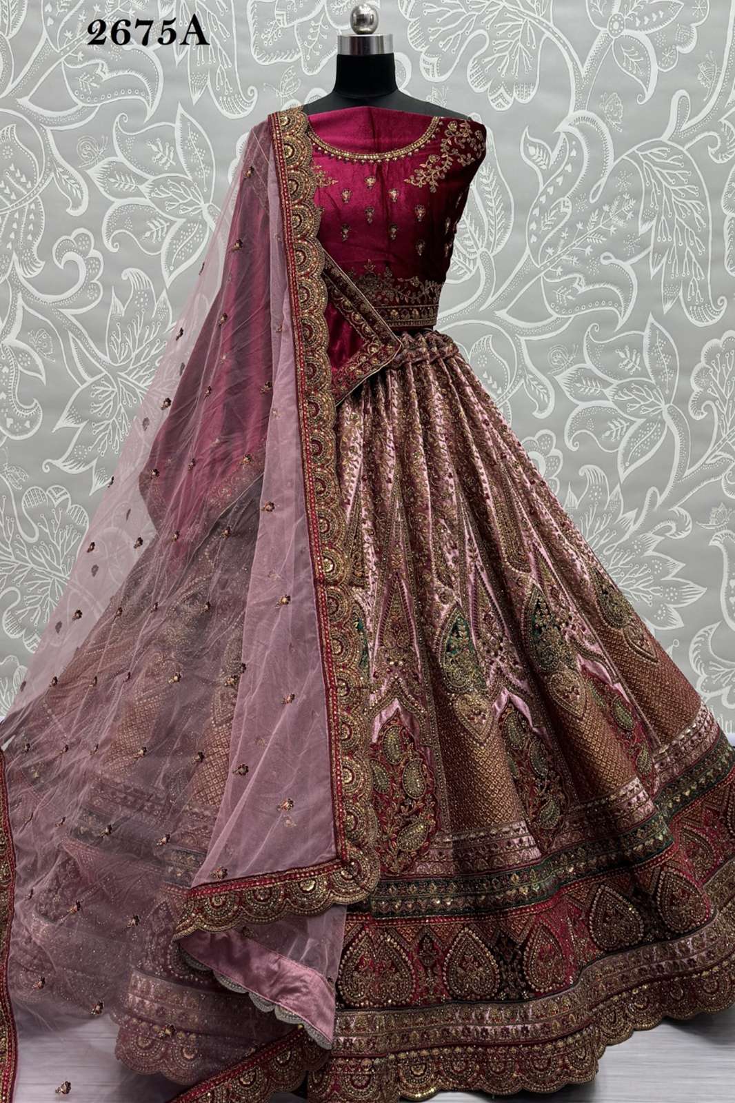 ANJANI ART 6132 2675A TO 2675D Indian Designer Bridal Velvet Legenga Choli 