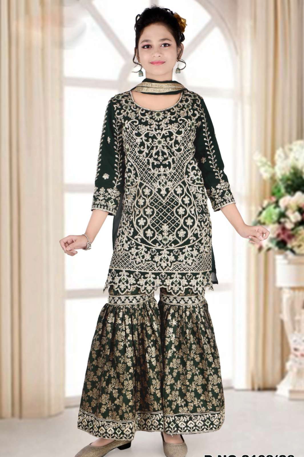 Aura 5661 D.NO:2108 wedding wear kids wear designer sharara suit