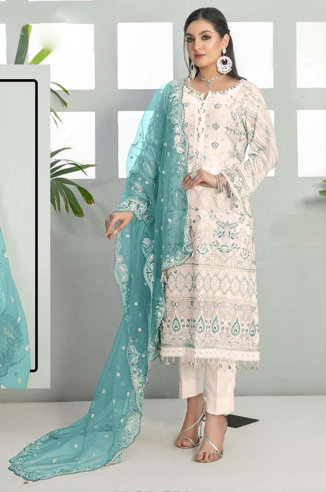 HOOR TEX H 231 A To C Embroidered Faux Georgette Pakistani Suit