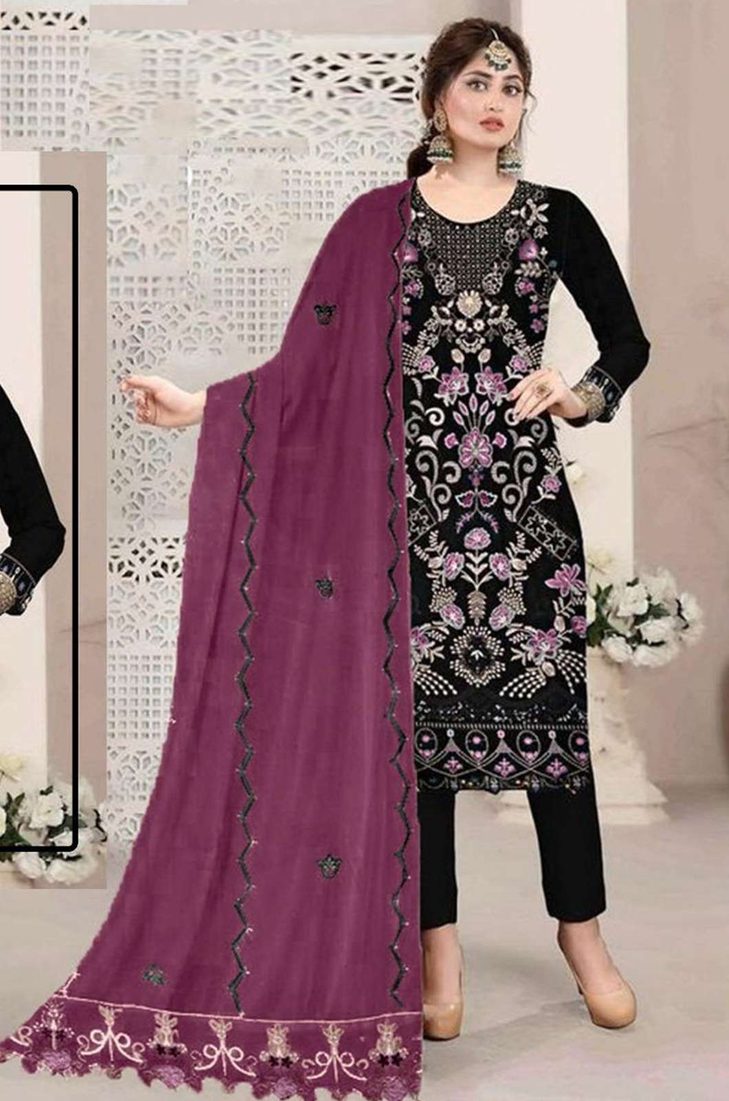 HOOR TEX H 255 A To D Embroiderd Faux Georgette Pakistani Suit