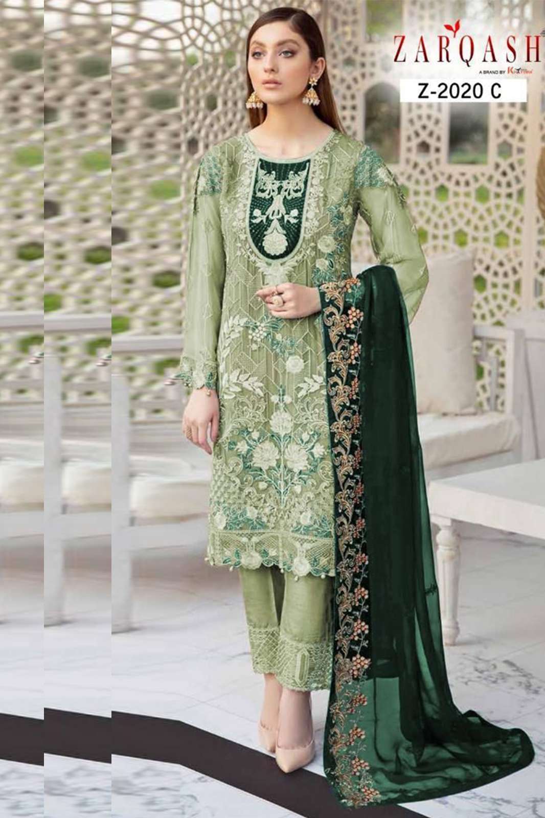 Khayyira Presents Ramsha Colors Z-2020 Fox Georgette With Heavy Embroidery Pakistani Suits Collection