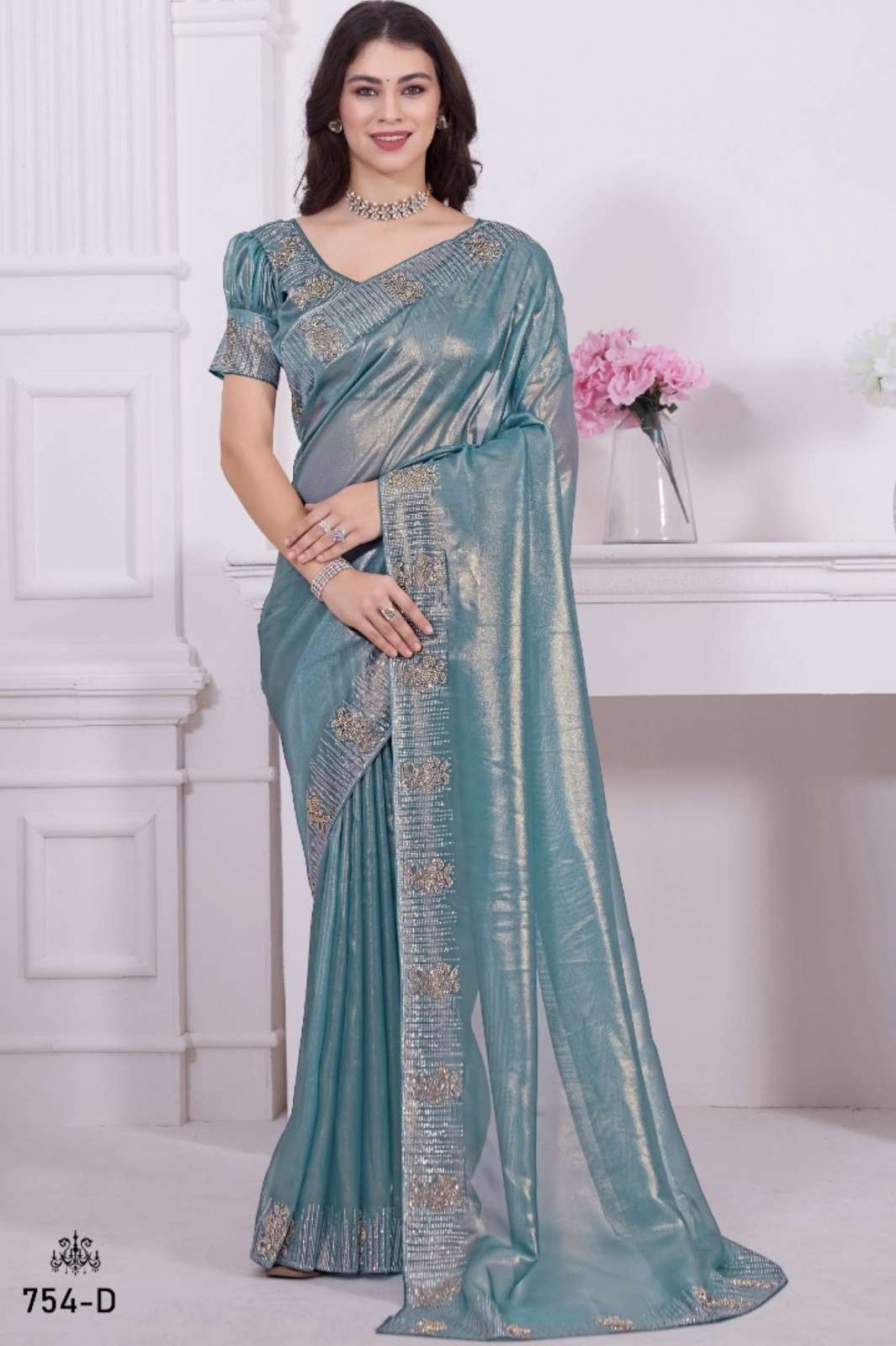 MEHEK 5644 754A TO 754E party wear designer plain saree with border saree