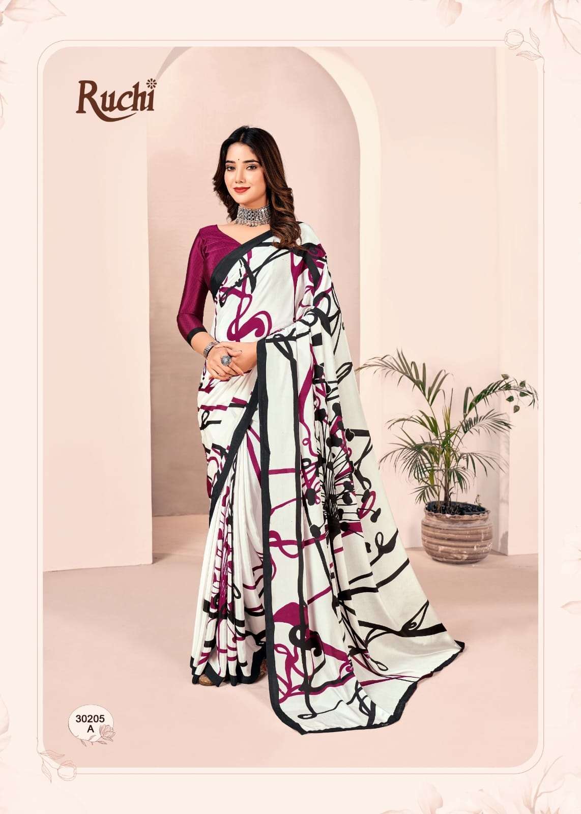 RUCHI 6203 VIVANTA SILK 28TH EDITION Indian Women Printed Silk Crepe Sarees 