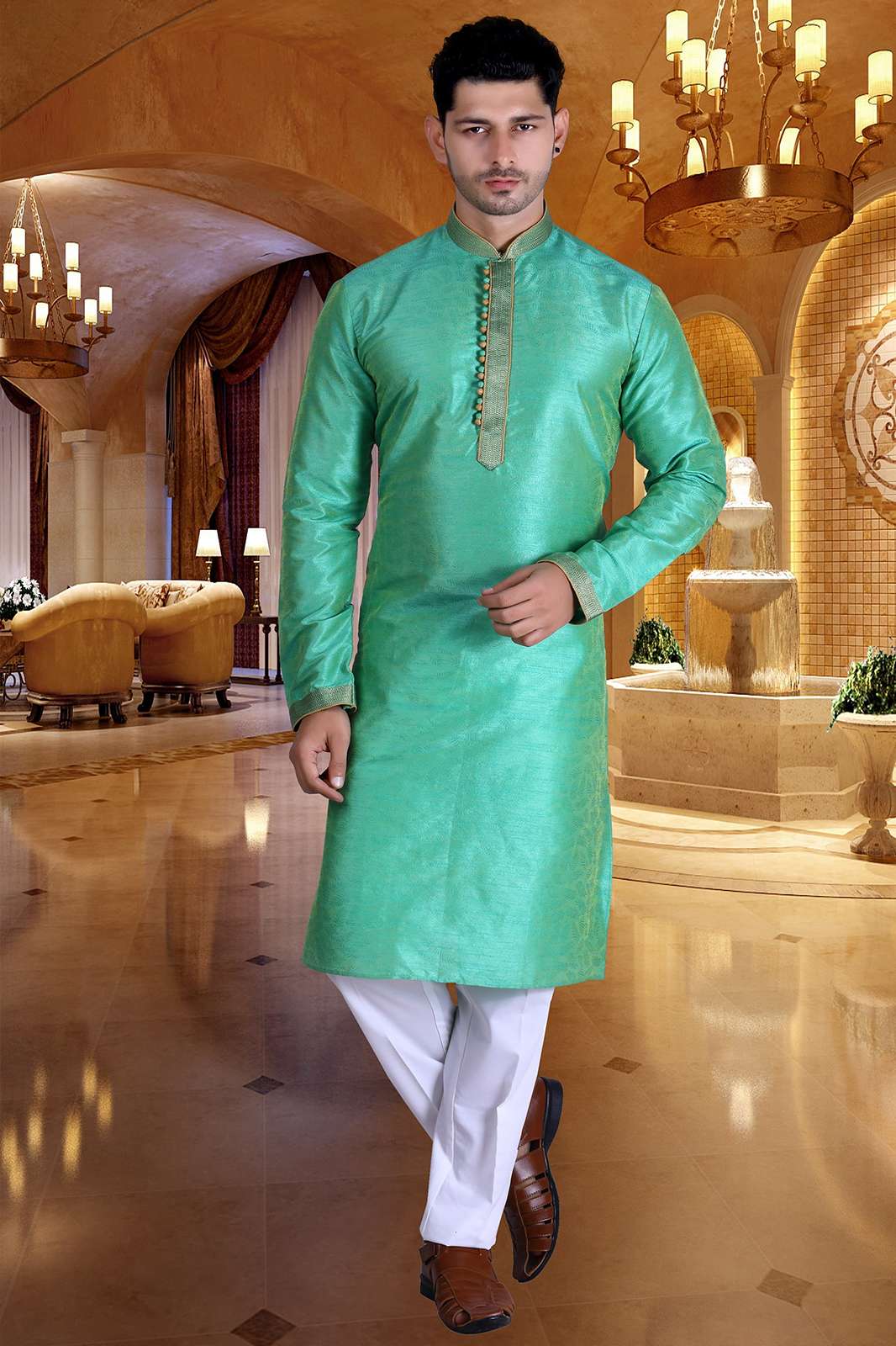 Shri Balahi Emporium 6497 Silk PartyWear Mens Desgner Kurta Pajama Collection 