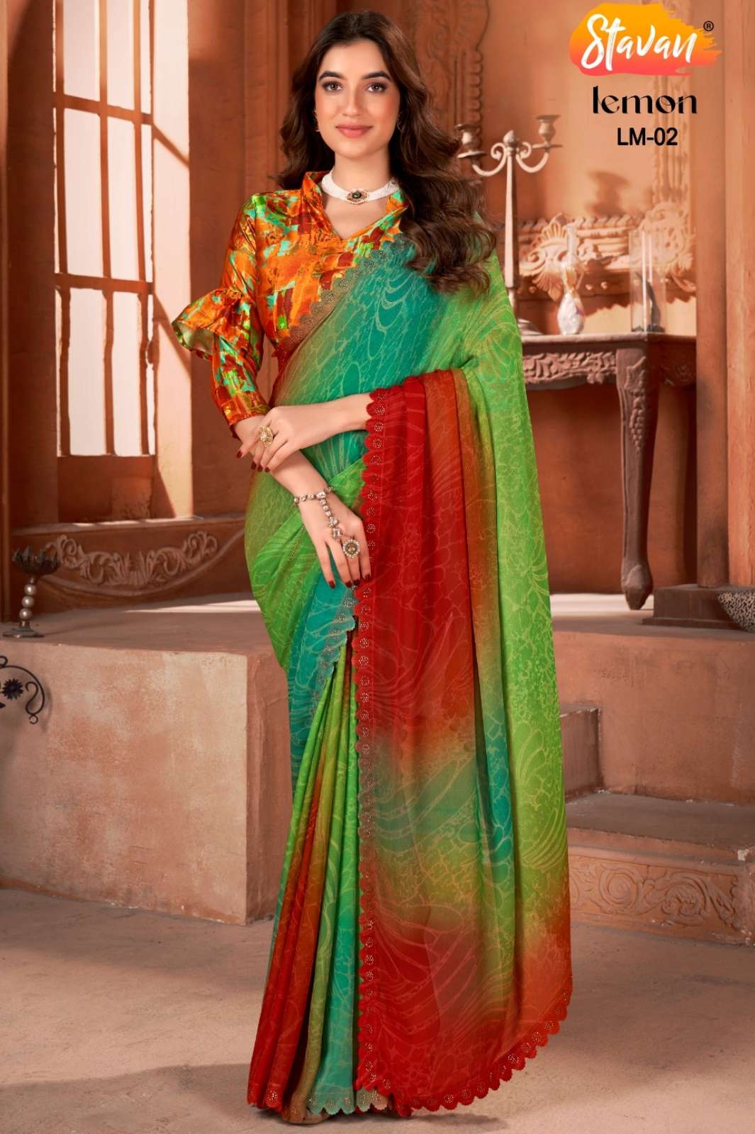 STAVAN 6404 Lemon  casual wear designer saree