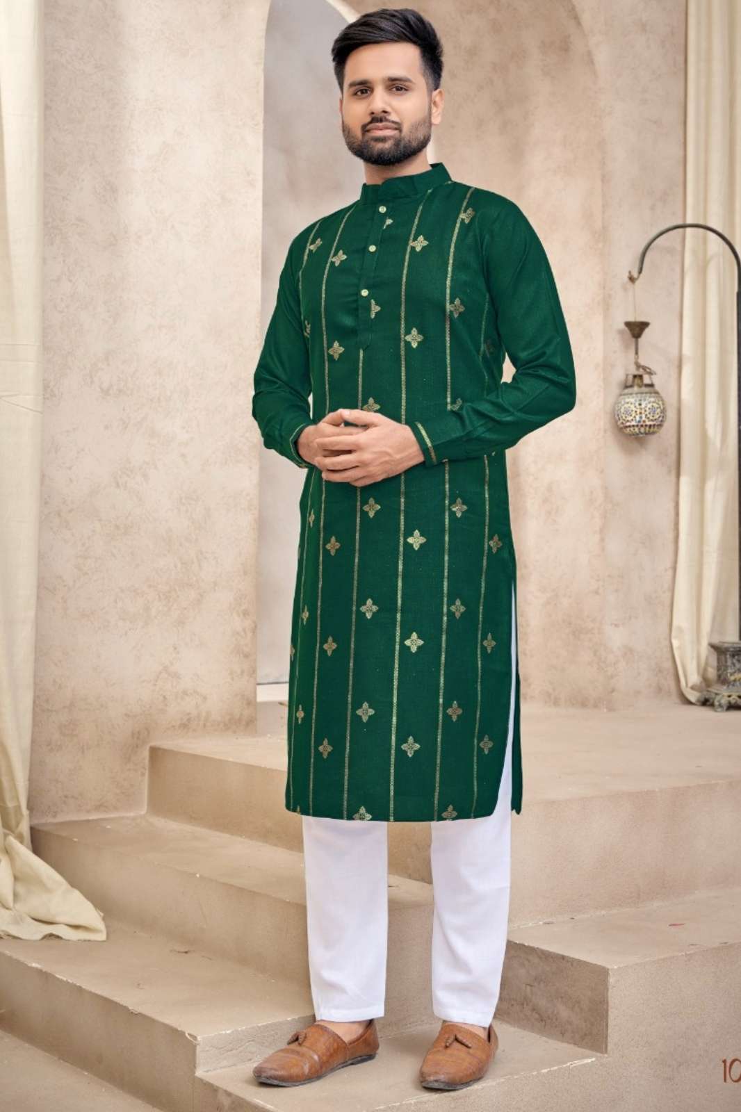 BANWARI FASHION 6752 DREAM MEN V-3 festival wear pure cotton kurta pajama