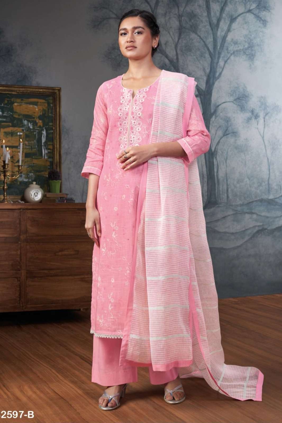 GANGA ANVIKA SUMMER WEAR DESIGNER PREMIUM COTTON LINEN SUIT