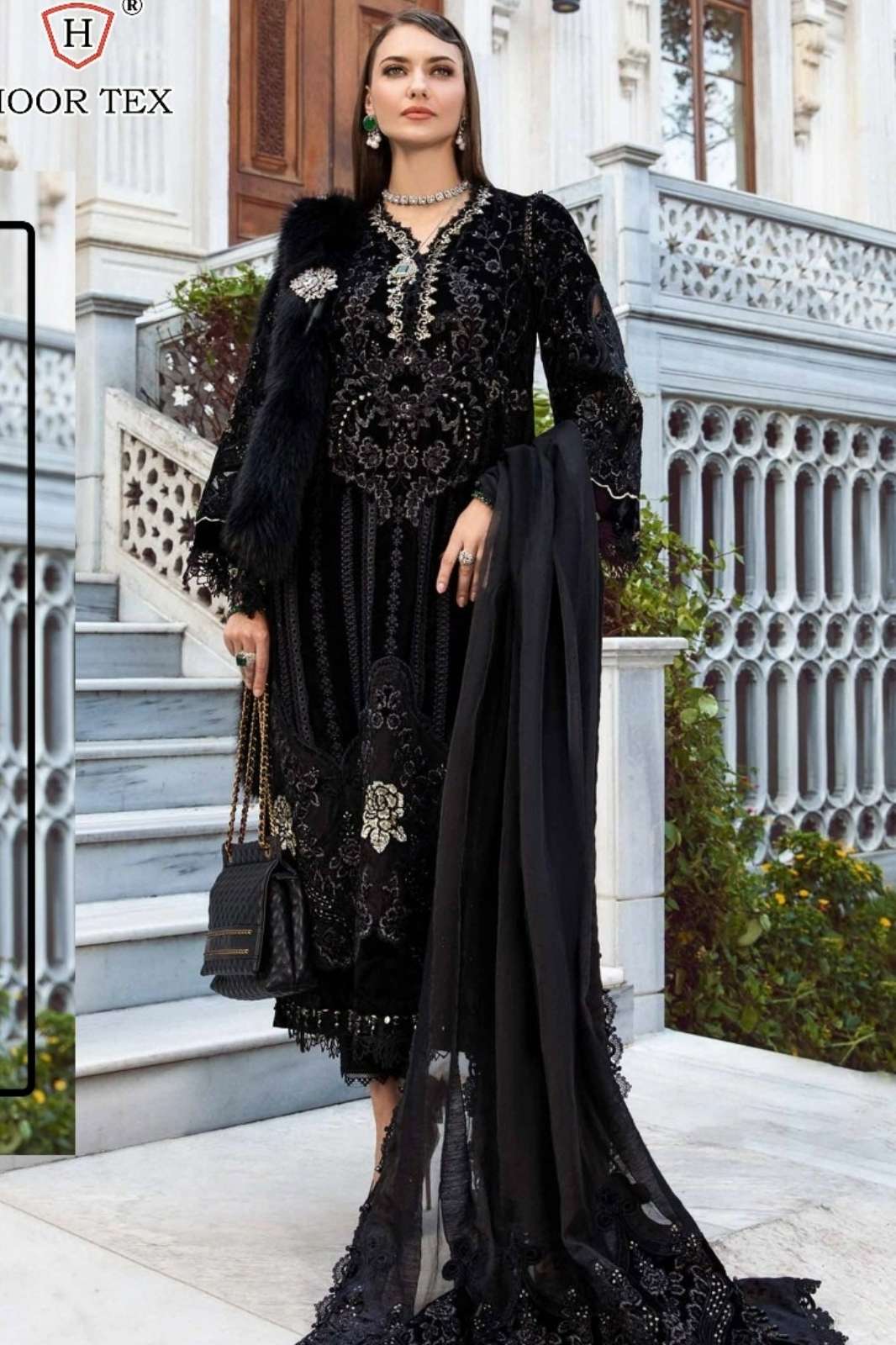 HOOR TEX H 288 342p Heavy Rayon Embroiderd Designer Pakistani Suit