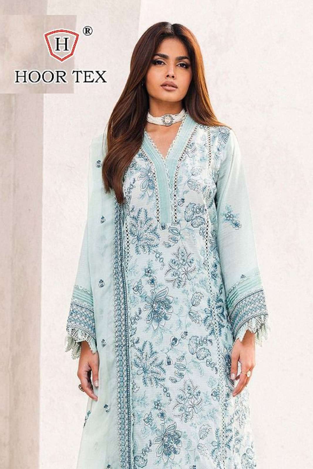 HOOR TEX H 296 DESIGNER SEMI STICHED PAKISTANI SUITS