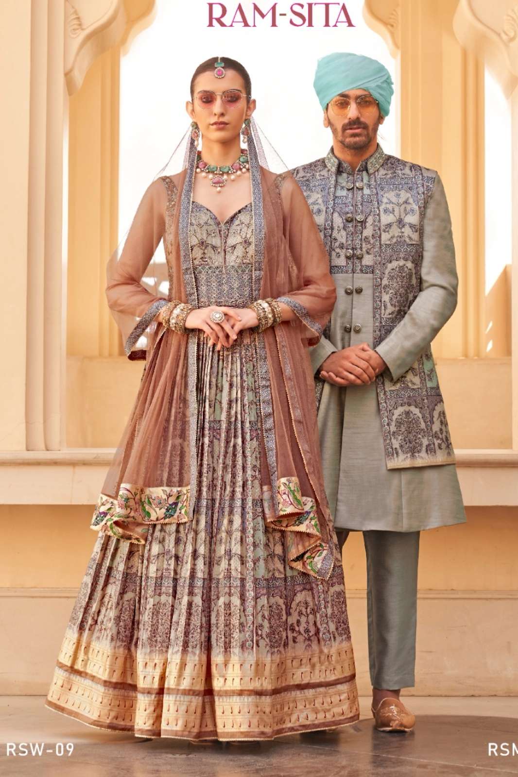 REWAA 6789 RAM-SITA WEDDING WEAR DESIGNER SILK COUPLE SET