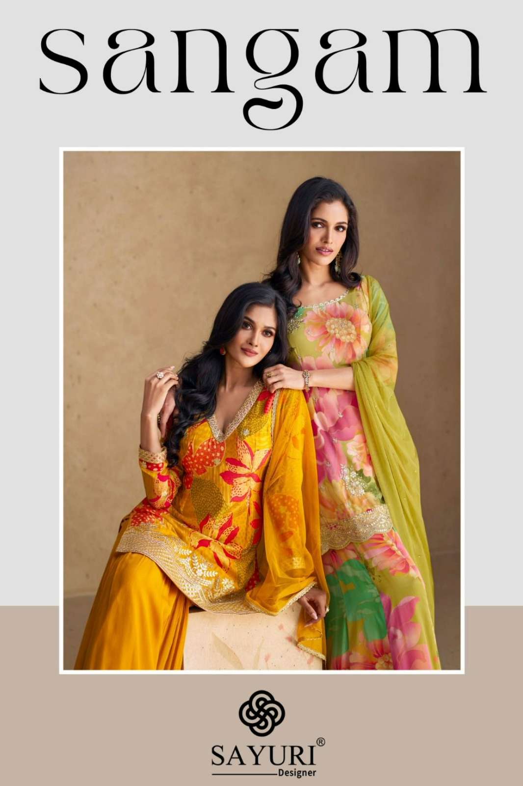 SAYURI SANGAM 7103 REAL CHINNON SILK SUIT WITH EMBROIDERY WORK