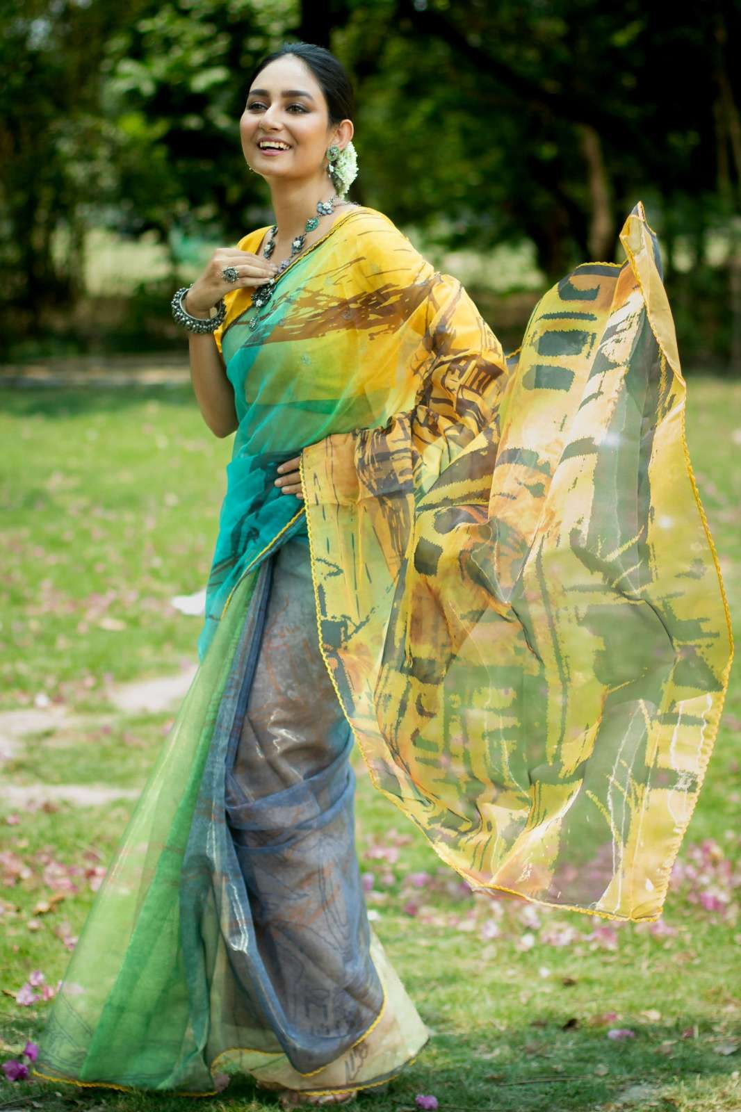 Shri Balaji Emporium 6997 Orgenza Silk Floral Printed Saree 