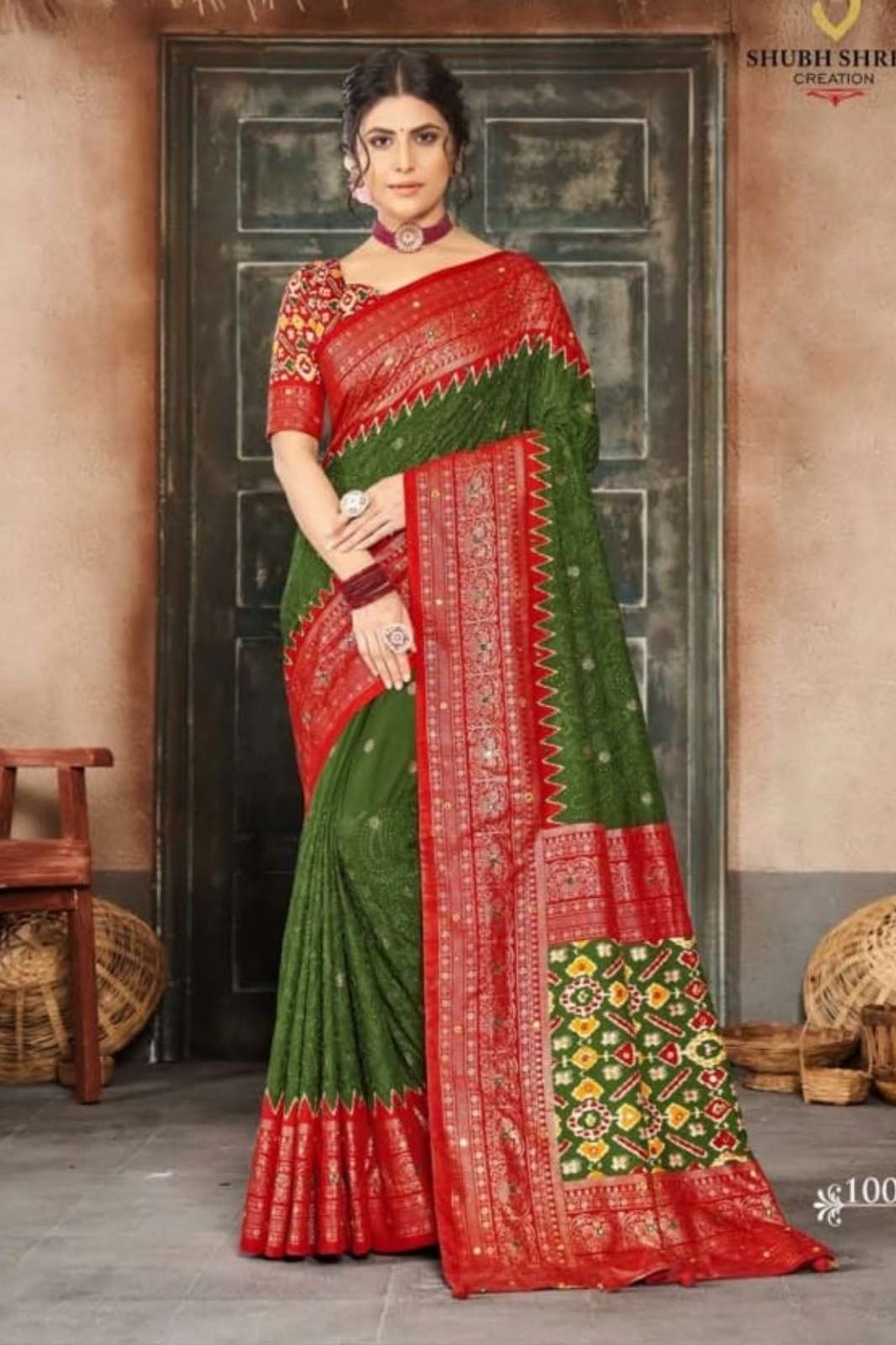 SHUBH SHREE 6954 SUKANYA AARI WEDDING WEAR DESIGNER VELVET TUSSAR SILK SAREE