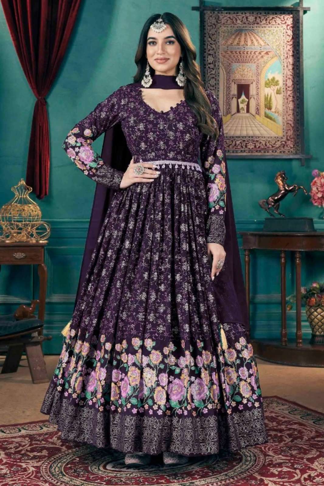 SHUBHKALA 6843 FLORY VOL-46 LATEST DESIGNER ANARKALI SUIT