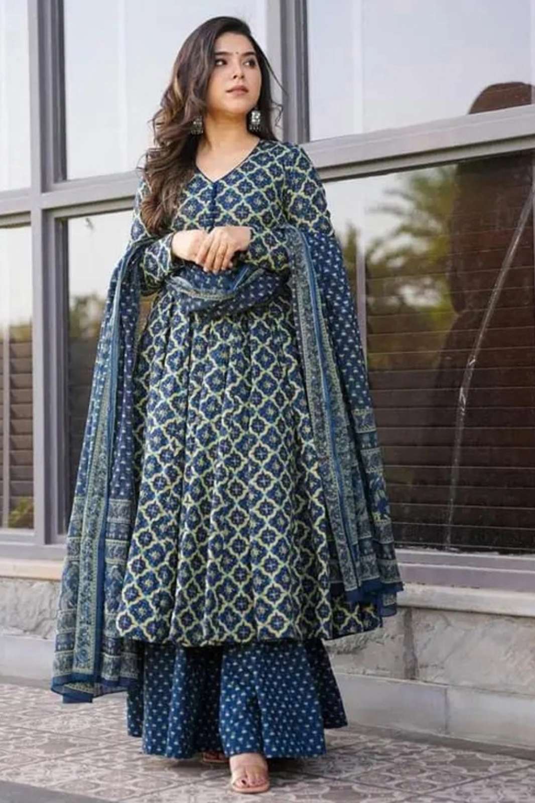 Aayaa 7266 DEVI VOL-04 FESTIVAL WEAR JADE TIDE COTTON SILK SUIT SET