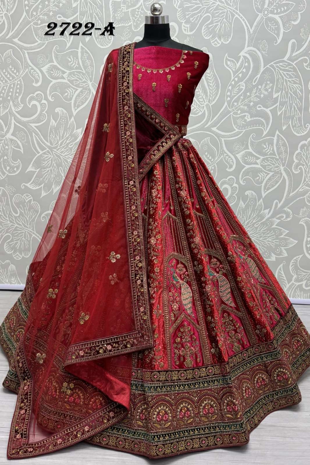 ANJANI ART 7547 2722A TO 2722C Designer Bridal Velvet Lehenga Choli