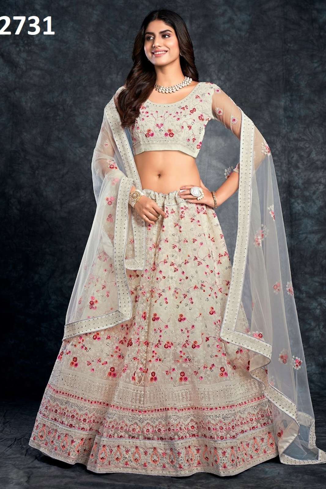 ANJANI ART 7745 2731 Wedding Wear Designer White Diamond Designer Lehenga Choli