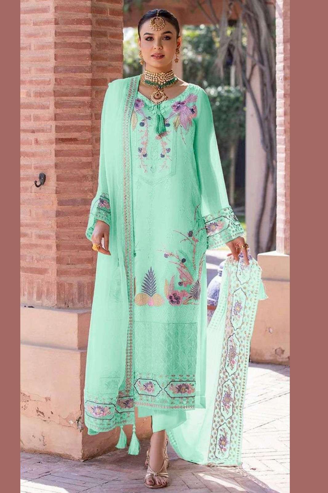 DEEPSY 343q D-1033 Embroidery Work Designer Georgette Pakistani Suit