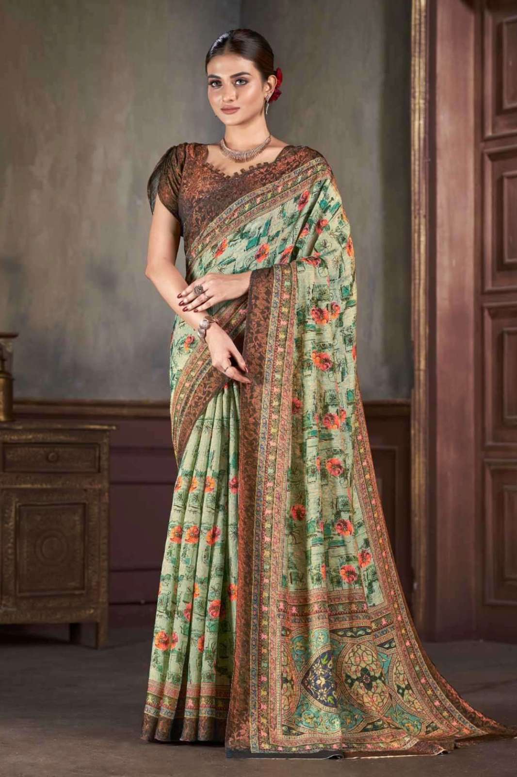 JIVORA 7764 SAMUI VOL-03 BEAUTIFUL DESIGNER NATURAL SILK SAREE